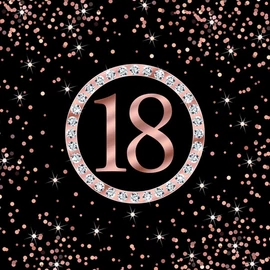 Happy Birthday 18 Rose Gold szalvéta 20 db-os 33x33 cm