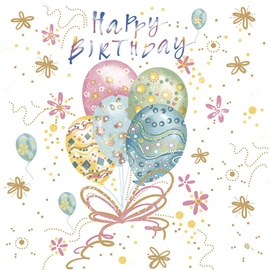 Happy Birthday Pastel Balloons szalvéta 20 db-os 33x33 cm