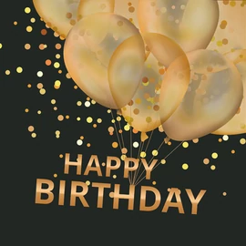 Happy Birthday Gold Balloons szalvéta 20 db-os 33x33 cm