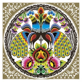 Állatos Folk Peacocks Gold szalvéta 20 db-os 33x33 cm