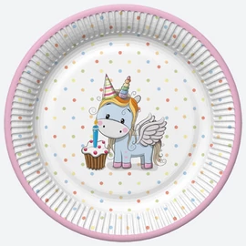 Unikornis Sweet papírtányér 8 db-os 18 cm