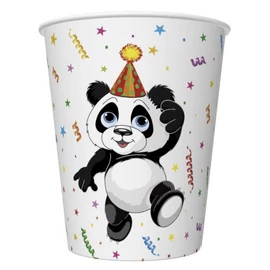 Állatos Funny Panda papír pohár 8 db-os 250 ml