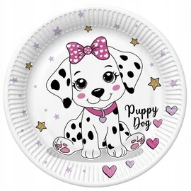 Állatos Charming Puppy papírtányér 8 db-os 18 cm