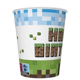 Happy Birthday Pixel Block papír pohár 8 db-os 250 ml
