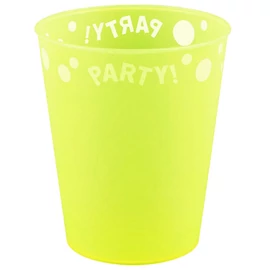 Yellow Fluorescent, Sárga micro prémium műanyag pohár 250 ml