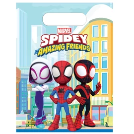 Pókember Spidey műanyag ajándéktasak, ajándékzacskó 6 db-os