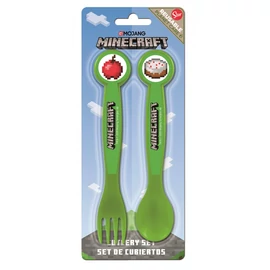 Minecraft Creeper műanyag evőeszköz készlet - 2 darabos