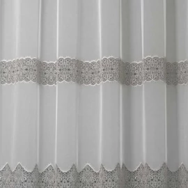Linka fényáteresztő függöny anyag, fehér bordürös, 290 cm magas