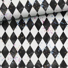 Prémium mintás pamutvászon, Sakktábla - Alice csodaországban  1,58 x 0,50 m