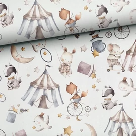 Prémium mintás pamutvászon, Cirkuszi mókázás 1,58 x 0,50 m