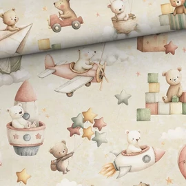 Prémium mintás pamutvászon, Plüssmacik az oviban 1,58 x 0,50 m