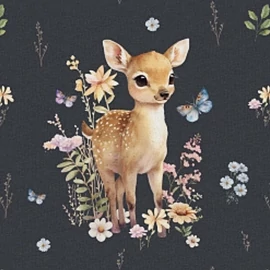 Prémium Futter, szabadidő anyag panel 40x50 cm, Erdei tisztás, Őzike