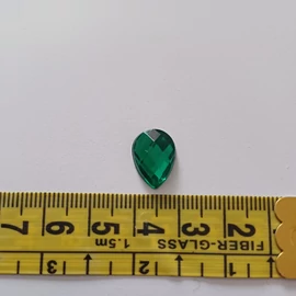 Dekor kristály, vízcsepp formájú, smaragdzöld