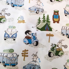 Mintás pamutvászon, erdei kirándulás