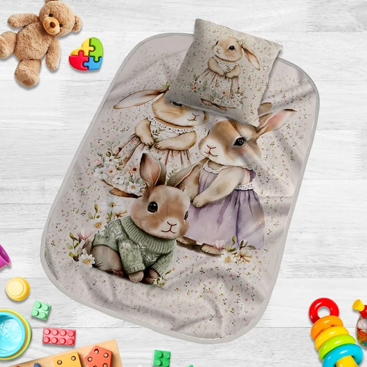 Tündérálom Baba takaró és párna szett, Édes nyuszik