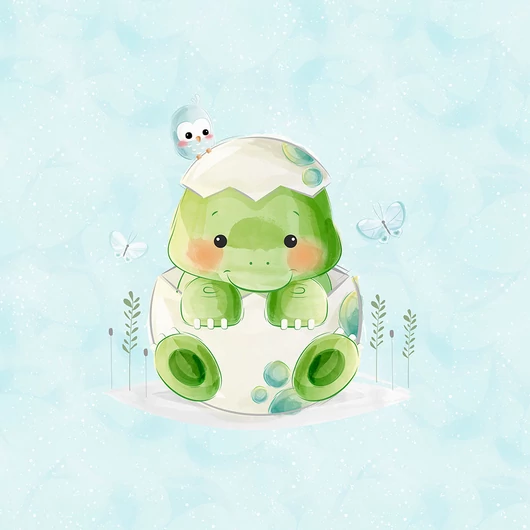 Futter, szabadidő anyag panel 40x50 cm, Aranyos dinobaba