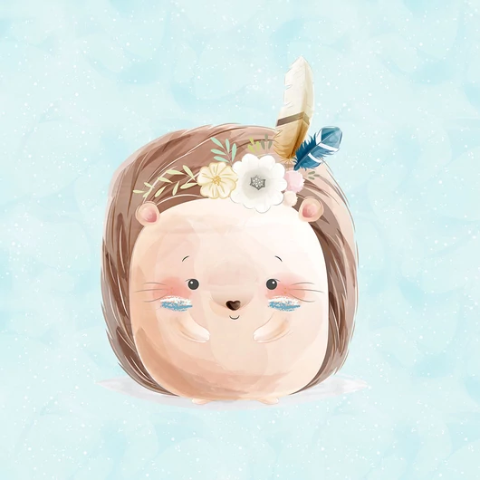 Futter, szabadidő anyag panel 40x50 cm, Aranyos süni