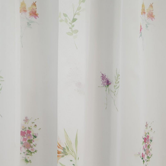  Fényáteresztő függöny ayag, 290 cm magas, fehér színben, virágos mintázattal