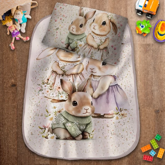 Tündérálom Baba takaró és párna szett, édes nyuszik