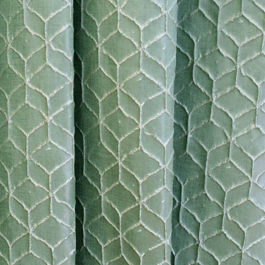 Zenox sötétítő függöny, zöld színben, szabályos mintával