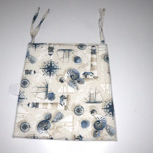 Trapéz székpárna, ülőpárna, tengerész  40x35x2 cm