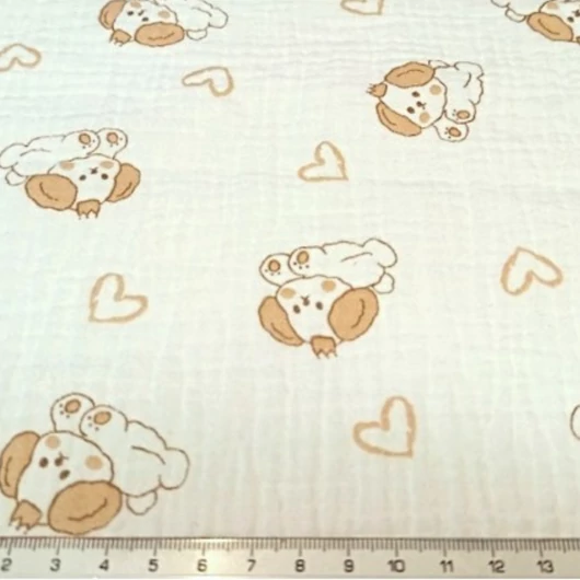 Mintás dupla géz, kutya