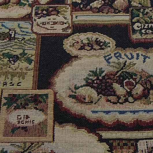 Gobelin bútorszövet, gyümölcs mintázattal