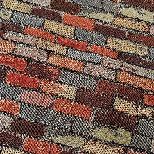 Gobelin bútorszövet, tégla mintás