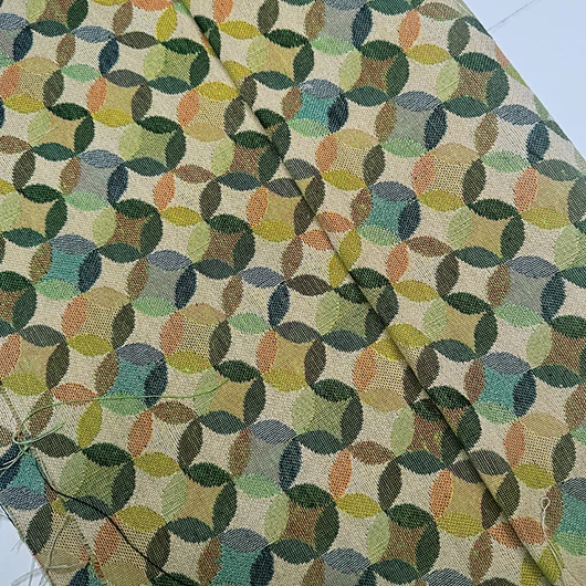 Gobelin bútorszövet, zöld karikás