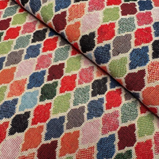 Gobelin bútorszövet, csempe mintás