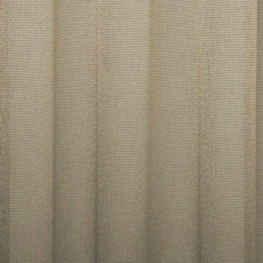 LARINA fényáteresztő függöny anyag, aranybarna színben, arany csíkozással, 310 cm magas