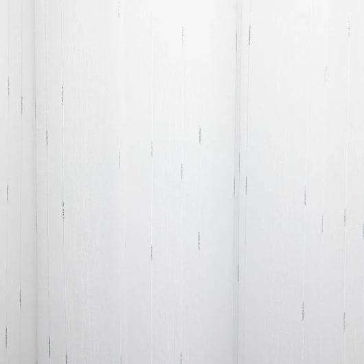 Fényáteresztő függöny anyag, ecrü színben, ezüst csíkozással 175 cm magas