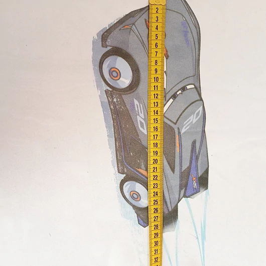 Fényáteresztő függöny anyag, fehér autós, 180 cm magas