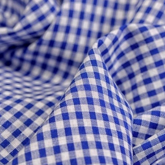 Puplin, nagy kockás - sötétkék