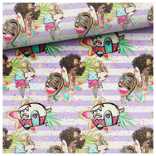 Prémium mintás futter, Hawaii lányok 1,70 x 0,70m