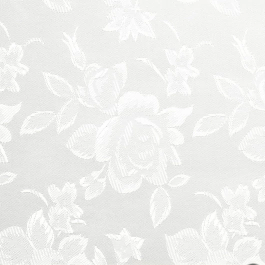 Jacquard 313 virágmintás brokát szövet, fehér