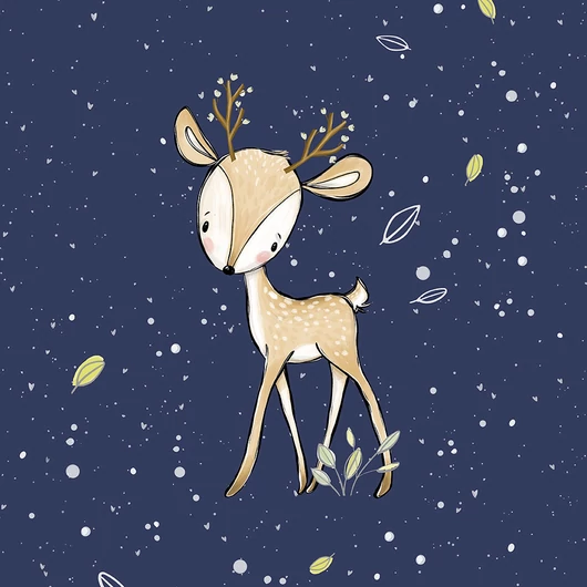 Prémium Futter, szabadidő anyag panel 40x50 cm, Uni Navy őzike