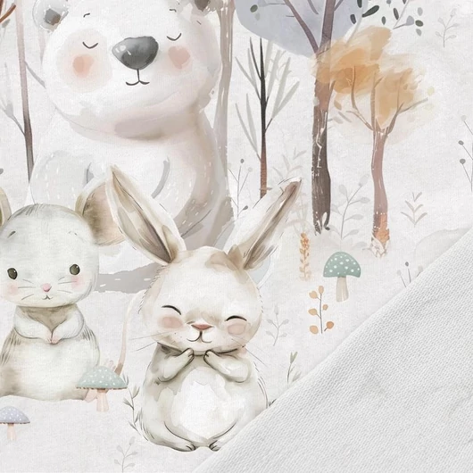 Prémium Futter, szabadidő anyag panel 40x50 cm, A fehér erdő állatkái