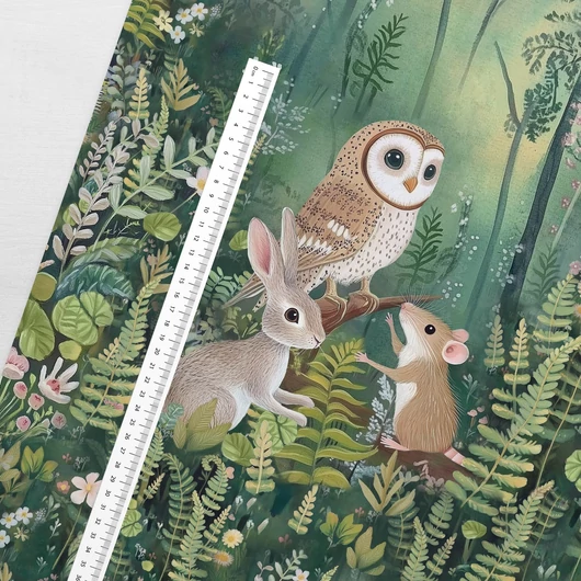 Prémium Futter, szabadidő anyag panel 40x50 cm, A suttogó erdő állatai