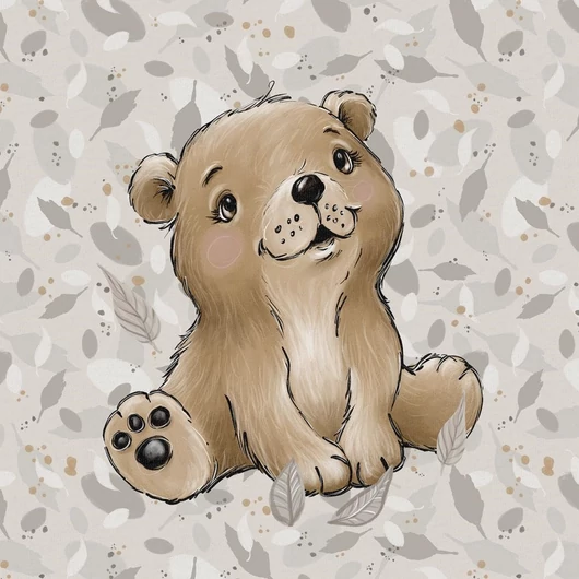 Prémium Futter, szabadidő anyag panel 40x50 cm, Az erdő gyermekei - Medve