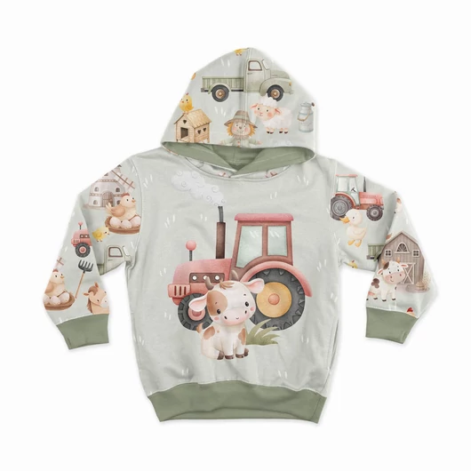 Prémium Futter, szabadidő anyag panel 40x50 cm, Boldog farm, tehén - zöld