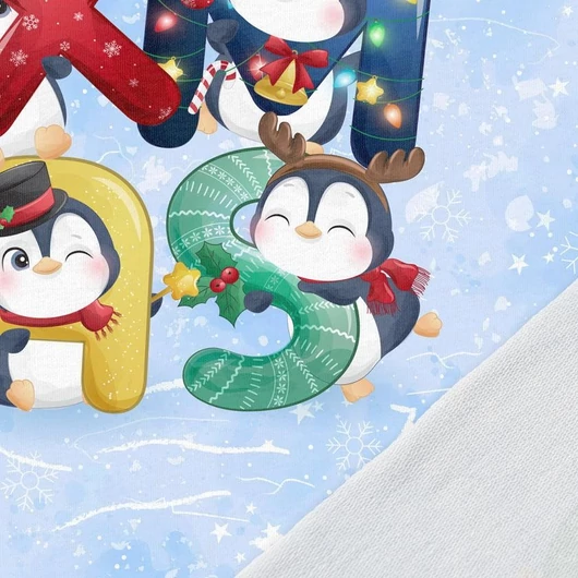 Prémium Futter, szabadidő anyag panel 40x50 cm, Boldog pingvinek karácsonya