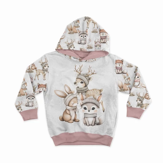 Prémium Futter, szabadidő anyag panel 40x50 cm, Cuki állatok a hófödte mezőn