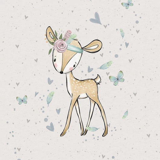 Prémium Futter, szabadidő anyag panel 40x50 cm, Erdei kalandok, őzike