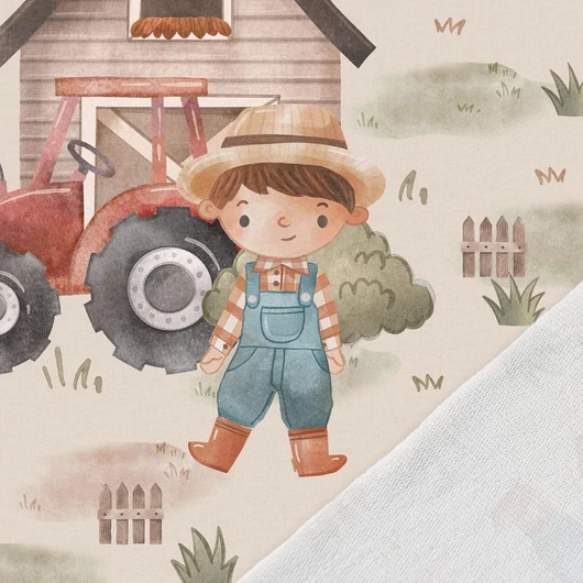 Prémium Futter, szabadidő anyag panel 40x50 cm, Gazda és traktor