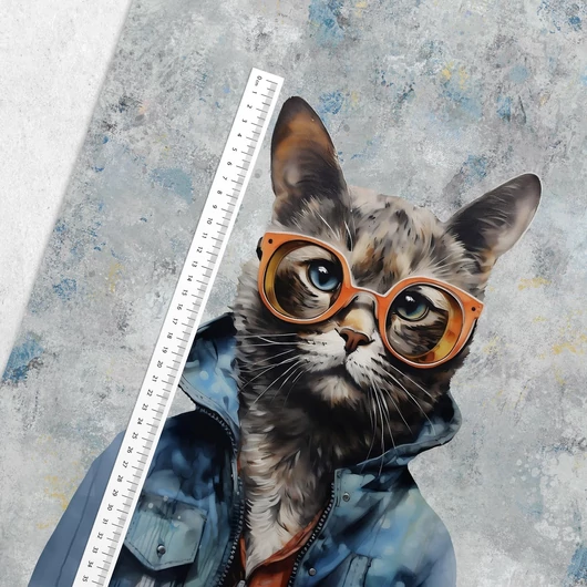 Futter, szabadidő anyag panel 40x50 cm, Hipster csapat - Macska