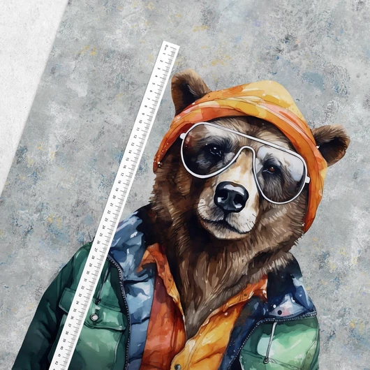 Futter, szabadidő anyag panel 40x50 cm, Hipster csapat - Medve