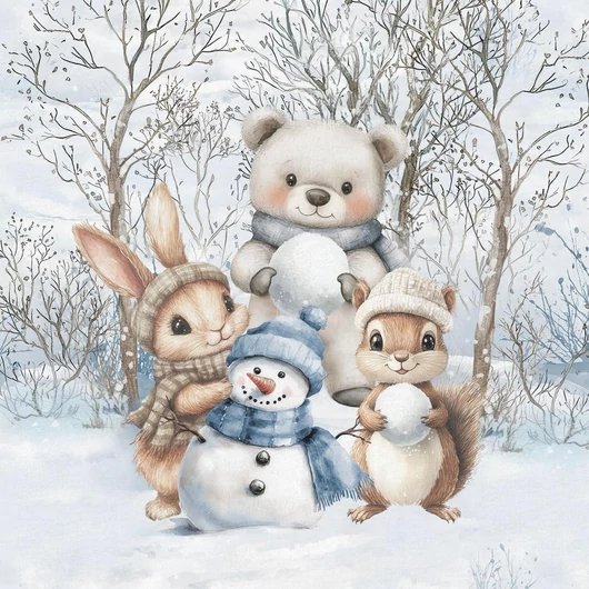 Prémium Futter, szabadidő anyag panel 40x50 cm, Játék a hóban