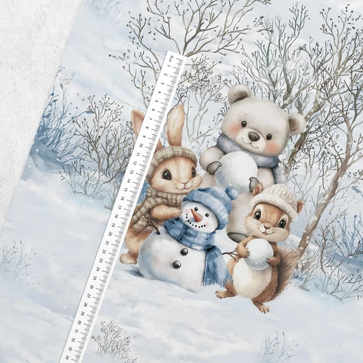 Prémium Futter, szabadidő anyag panel 40x50 cm, Játék a hóban