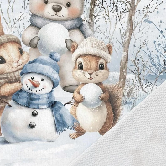 Prémium Futter, szabadidő anyag panel 40x50 cm, Játék a hóban